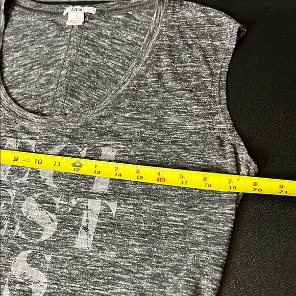 Bar III Gray Scoop Neck Muscle Tee - Picture 6 of 7